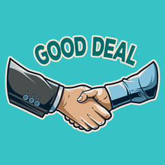 good deal shake hand vector illustration design