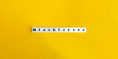 Blackletter Typography banner. Minimal aesthetics.