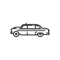 Taxi vector outline style black filled icon isolated on transparent background