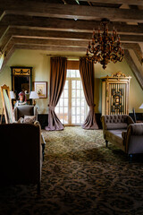 interior decor in retro style.vintage furniture.architect and interior designer.