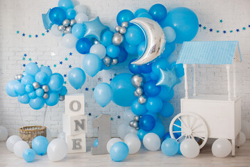 Birthday decor with stars and moon for boy