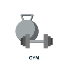 Gym flat icon. Colored sign from small business collection. Creative Gym icon illustration for web design, infographics and more