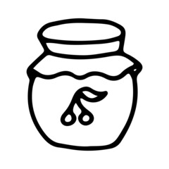 jar of jam hand drawn doodle sketch isolated on white background