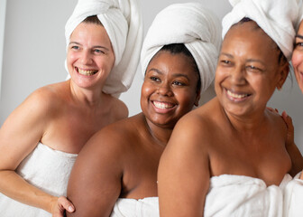 Diverse women during spa session