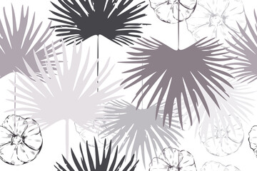 Tropical leaves. Exotic pattern. Creative seamless background. Fashion template for design, clothing, textiles
