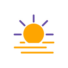 Summer sun heat vector glyph icon. Weather sign