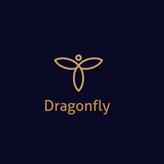 The dragonfly logo with a monogram line style combined with gold gives the impression of luxury