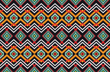 Geometric ethnic oriental ikat pattern traditional Design for background,fabric,wrapping,clothing,wallpaper,Batik,carpet,embroidery style.