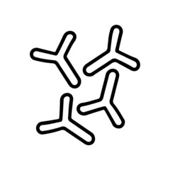 Bacteria bifidobacterium black line vector doodle icon