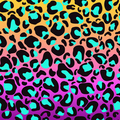 Neon leopard animal print. Seamless leopard pattern design for fabric and textile