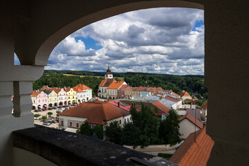 Panoramic view of Nove Mesto nad Metuji town, Czechia