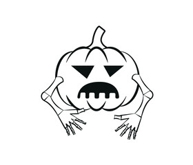 Pumpkin isolated. Symbol of the Halloween holiday. Vector illustration.