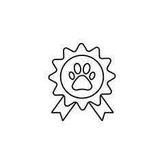 Pets award rosette icon pet animal sign