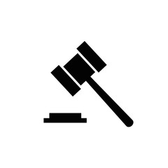 Hammer judge icon on white