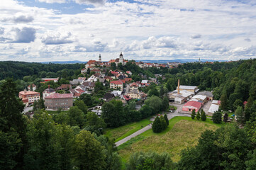 Panoramic view of Nove Mesto nad Metuji town, Czechia