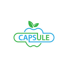 Fototapeta premium Apple and capsule logo nutrition