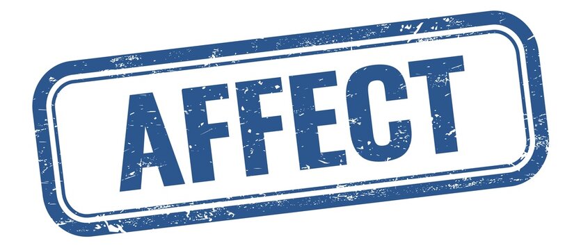 AFFECT text on blue grungy vintage stamp.