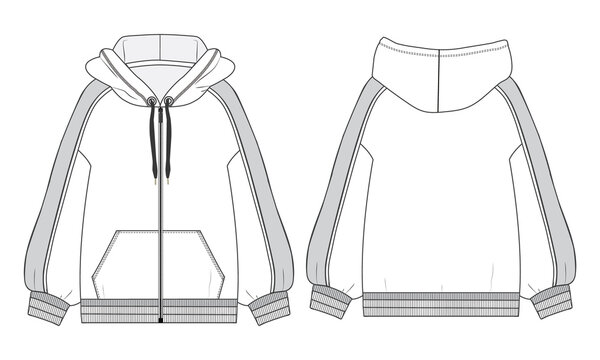 Long sleeve shirts fashion flat sketch template17 Vector Image