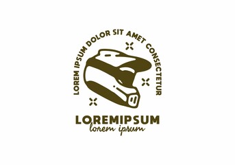 Naklejka premium Trail helmet with lorem ipsum text