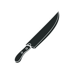 Long Knife Icon Silhouette Illustration. Butcher Tools Blade Vector Graphic Pictogram Symbol Clip Art. Doodle Sketch Black Sign.