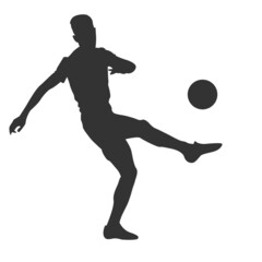 Fototapeta na wymiar Football Soccer Player in Action vector silhouette isolated