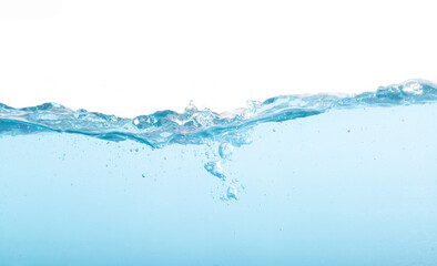 Water splash, water wave abstract background isolated on white