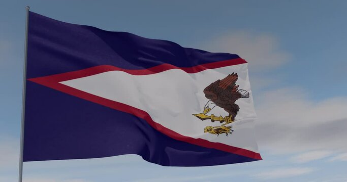 flag American samoa patriotism national freedom, seamless loop, alpha channel