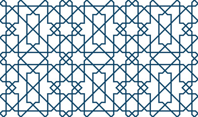 Fototapeta premium Geometric Islamic Seamless Pattern for decoration greeting card or interior. Vector Illustration.