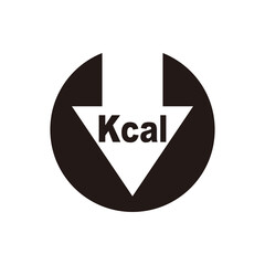 Calories reduction icon. Low kilocalories graphics sign. Kcal reduction isolated symbol