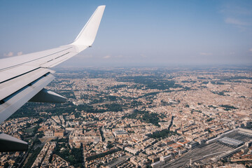 Rome Landscape with colloseum from the sky 