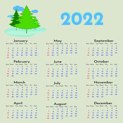 The calendar for 2022 with three green heifers.