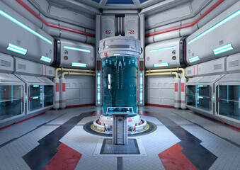 3D Rendering Science Fiction Laboratory © photosvac