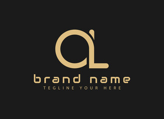 initial letter AL template logo design LUXURY GOLD COLOR