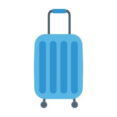 Travel suitcase, isolated on a white background. Flat vector illustration