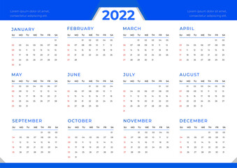one page Desk Calendar Design Template, 2022 table Calendar design template , desk calendar 2022 design vector image, printable Calendar 2022, desk pad calendar 2022,Modern & Minimal Desk calendar des