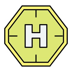 Obraz premium Vector Helipad Filled Outline Icon Design