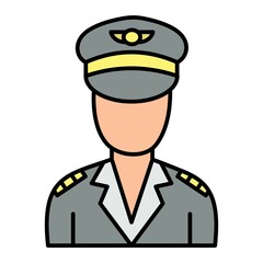 Vector Pilot Filled Outline Icon Design