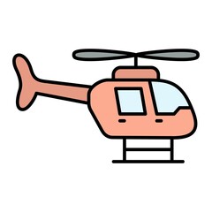 Vector Helicopter Filled Outline Icon Design