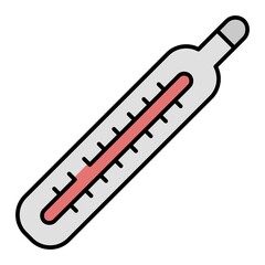 Vector Thermometer Filled Outline Icon Design