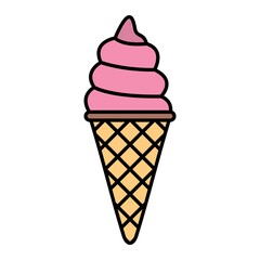 Vector Ice Cream Filled Outline Icon Design