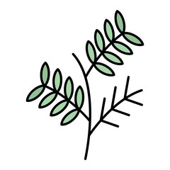 Vector Branch Filled Outline Icon Design
