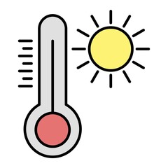 Vector Hot Temparature Filled Outline Icon Design