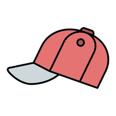 Vector Baseball Cap Filled Outline Icon Design