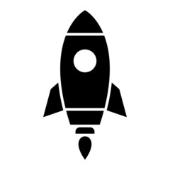 Vector Rocket Glyph Icon Design