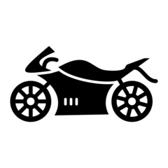 Vector Motorcycle Glyph Icon Design