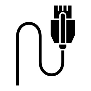 black ethernet cable icon clip art preview