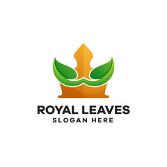 Royal Leaves Gradient Logo Design