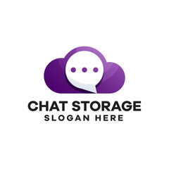Chat Storage Gradient Logo Design