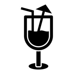 Vector Cocktail Glyph Icon Design