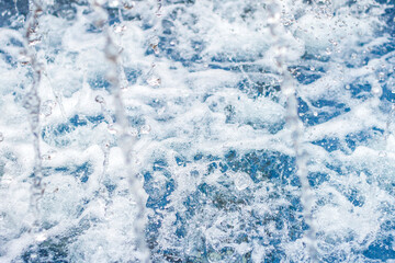 Boiling water. Background with water drops. Pool
